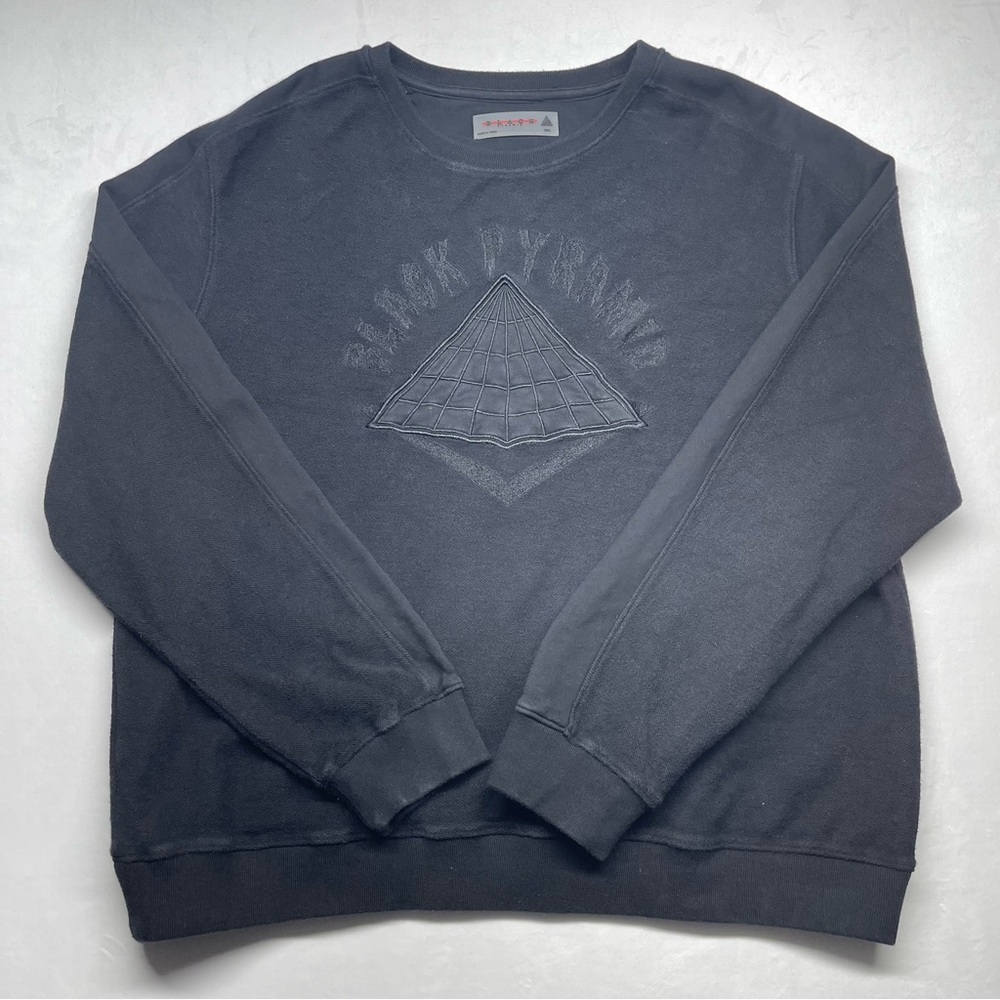 Black Pyramid  Men's Plus Embroidered Logo Fleece L/S Crewneck Blk Size:3XL